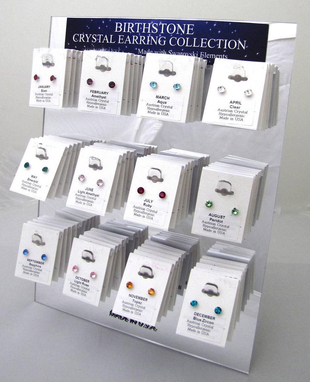 APRIL Birthstone Post Earrings