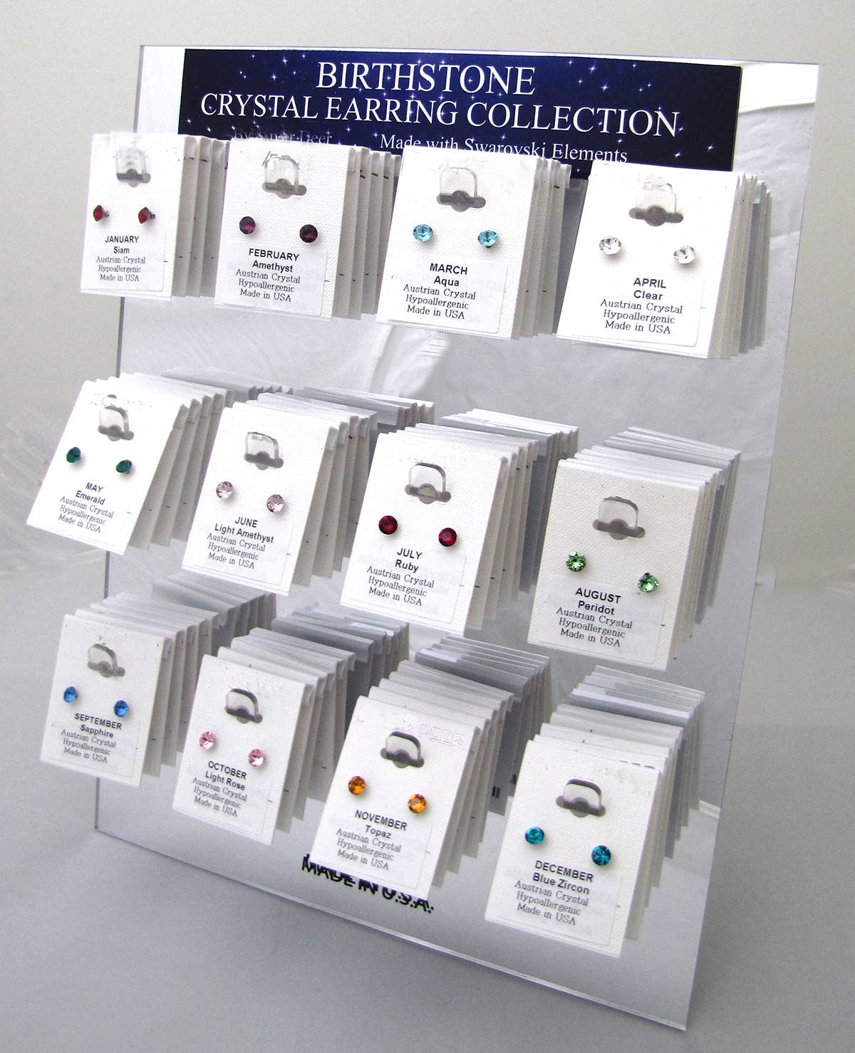 APRIL Birthstone Post Earrings