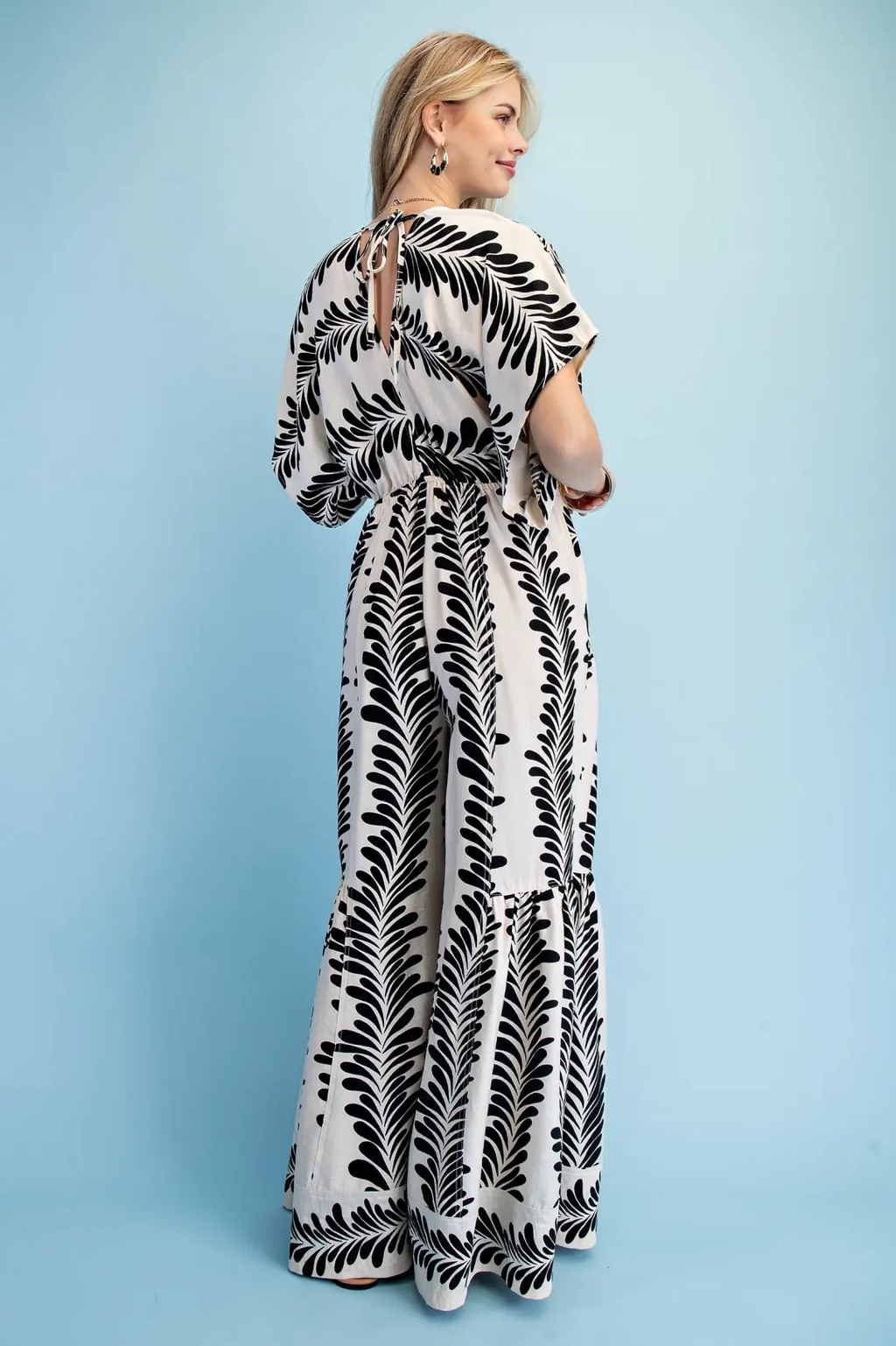 Voluminous Wide Leg Tied Back Jumpsuit by Gigio