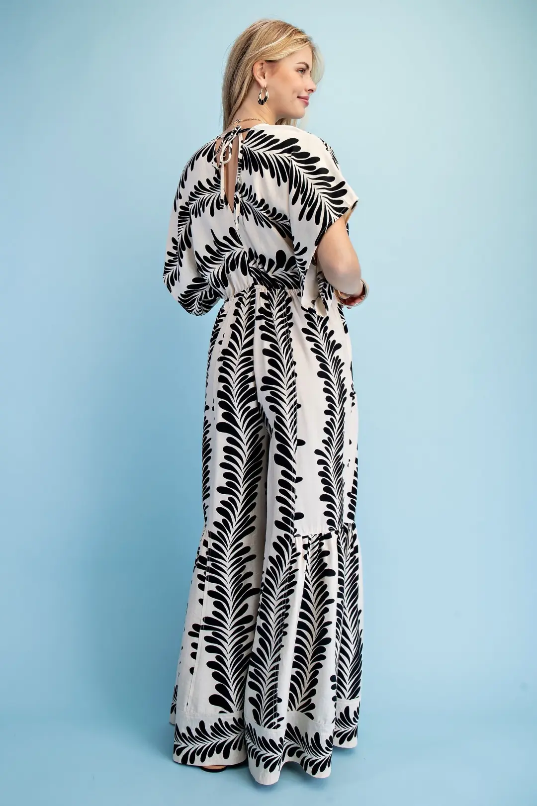 Voluminous Wide Leg Tied Back Jumpsuit by Gigio