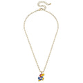 Kansas Jayhawks Enamel Pendant Necklace in Shiny Gold