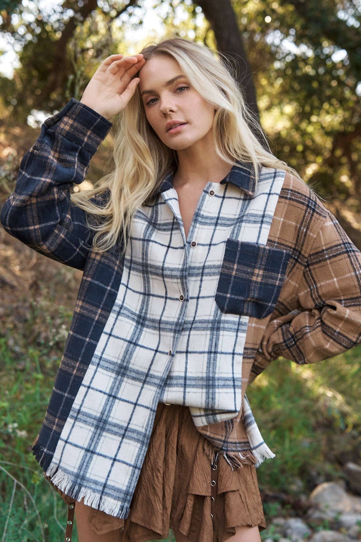 Plaid Oversize Shacket Jacket