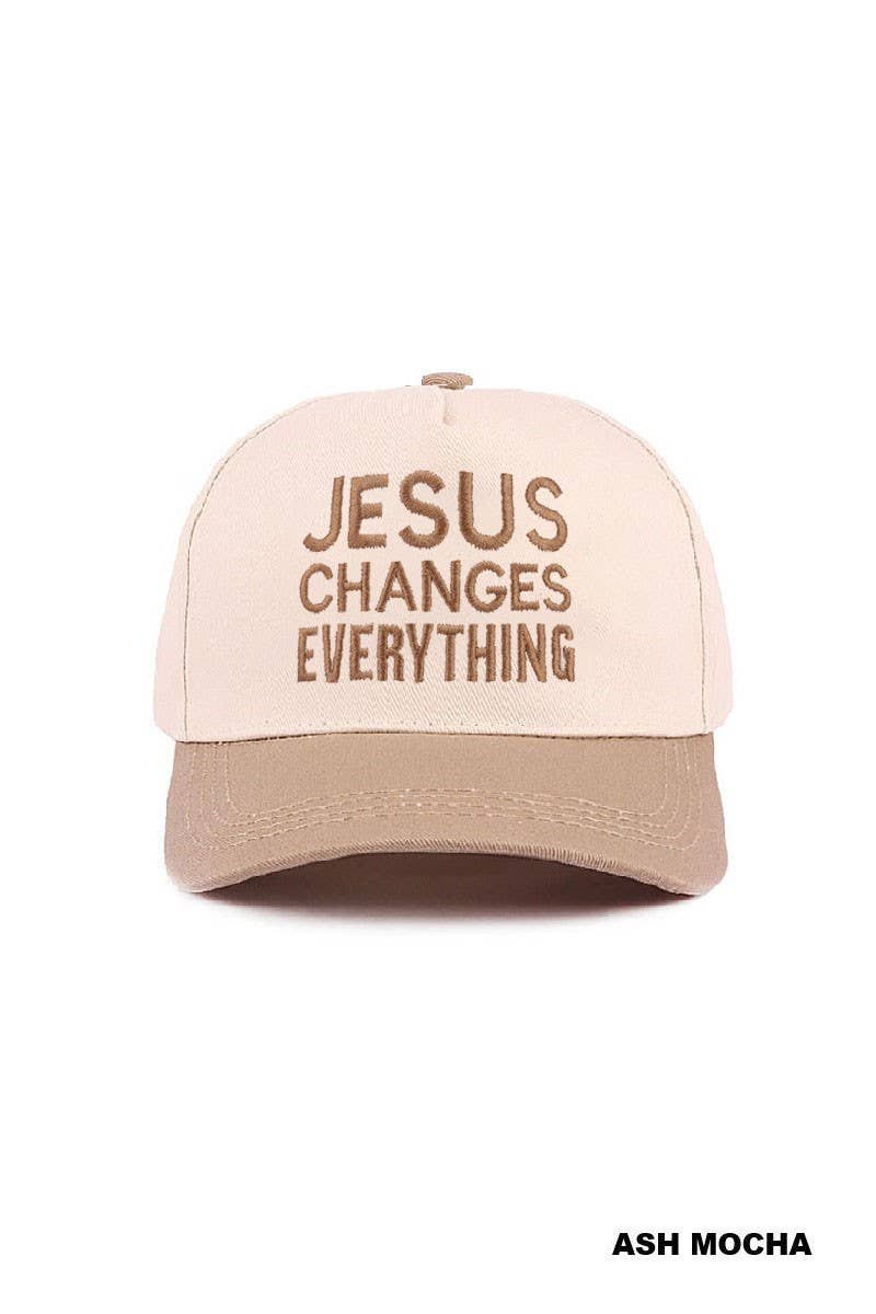 Jesus Changes Everything Two Tone Cotton Hat