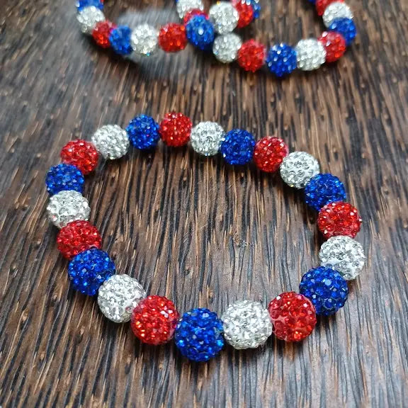 Patriotic Bling Stretchy Bracelet