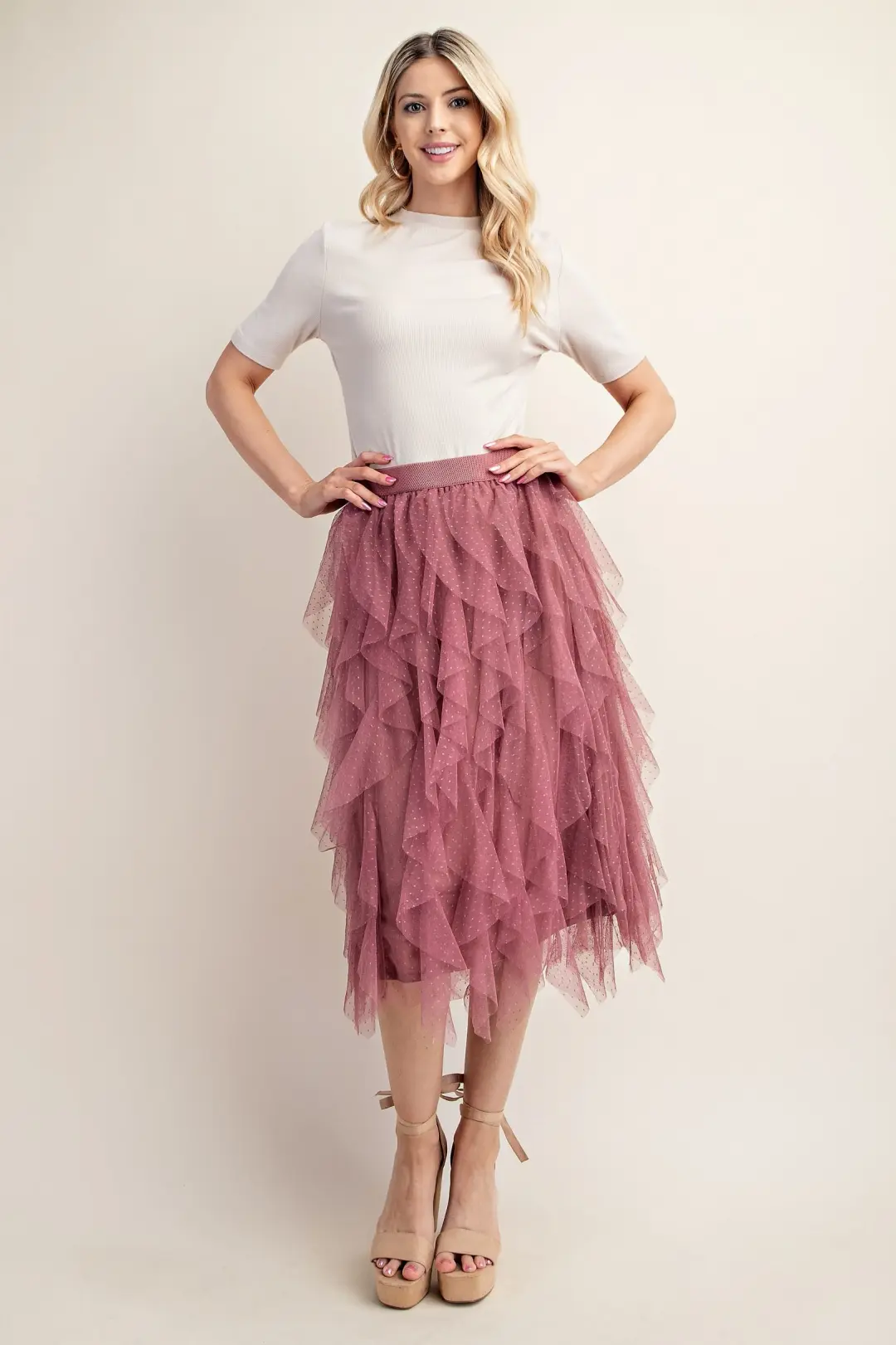 Ruffled Twirl Tule Skirt by Gigio