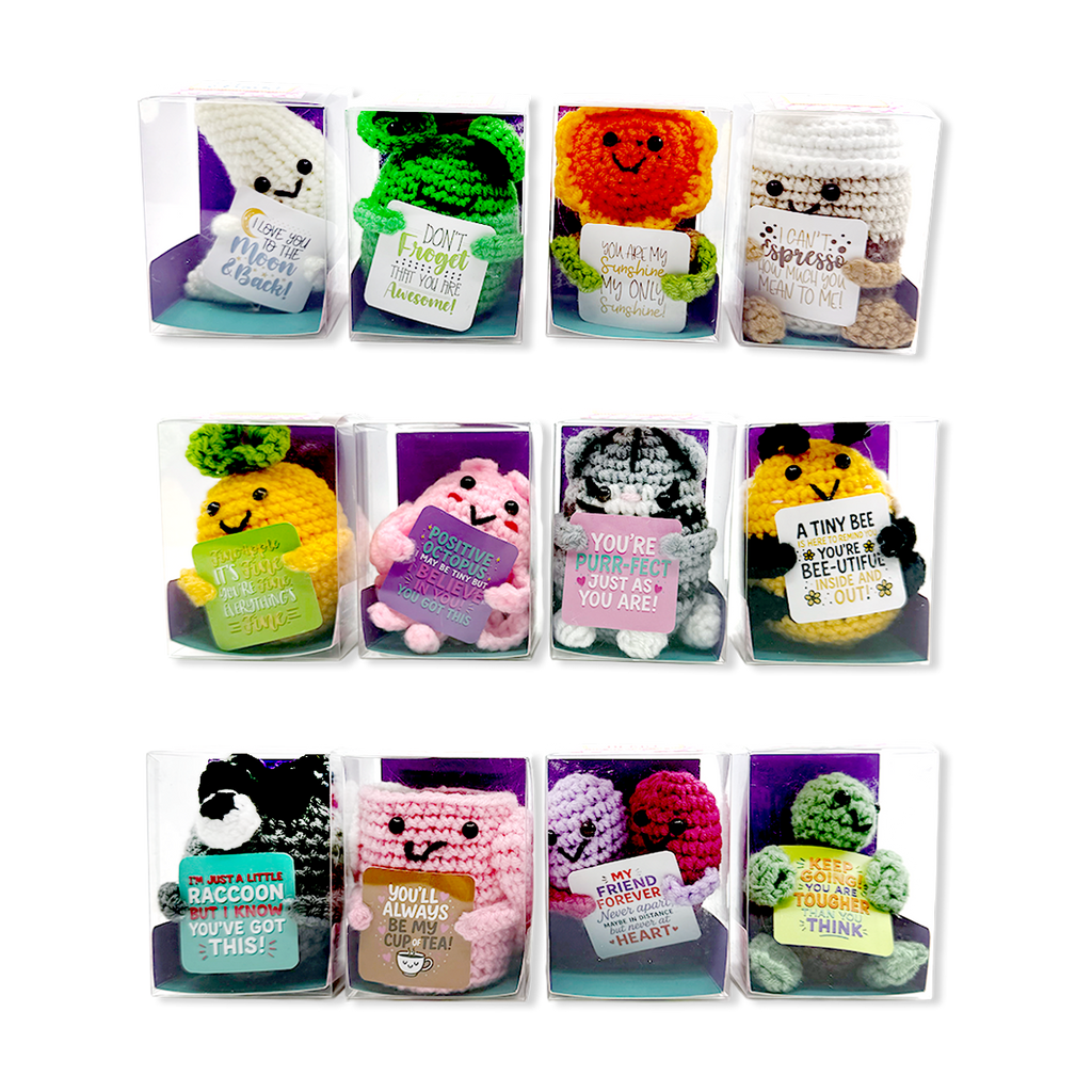 Emotional Support Crochet Plush Pals Variety - 12/Display