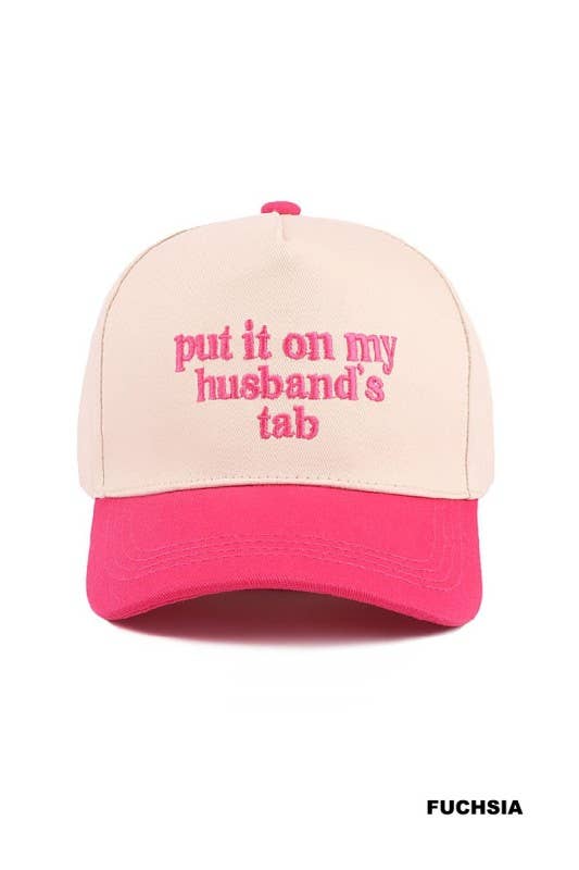 Put It On My Husband's Tab Two-tone Canvas Cotton Cap