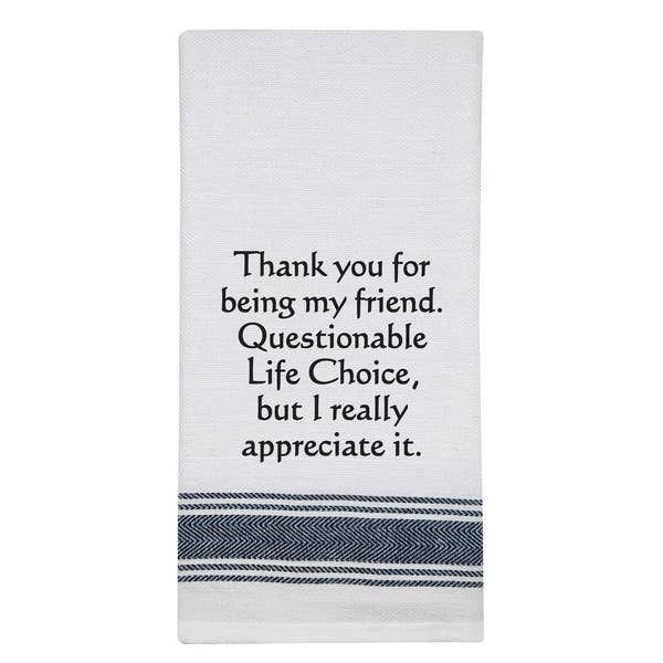 White Kitchen Towel "Thank you..."