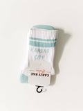 Kansas City Crew Socks - White w/ Teal
