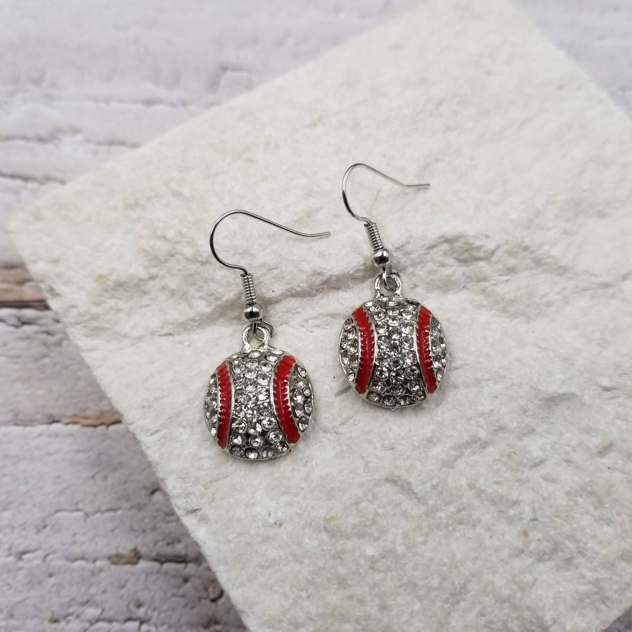 Baseball & Basketball Rhinestone Earrings