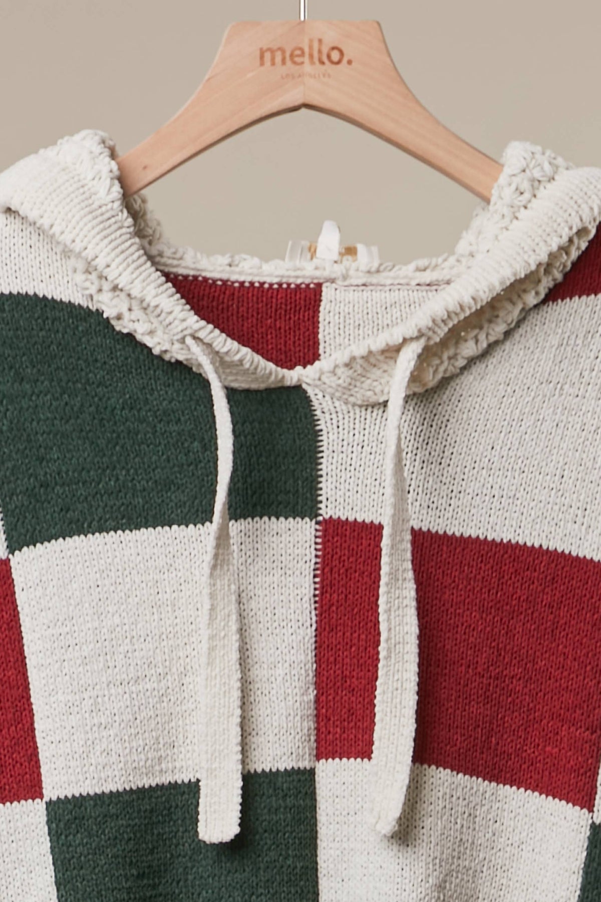 Colorblock Hooded Knit Sweater