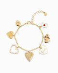 Love Multi Heart Charm Bracelet