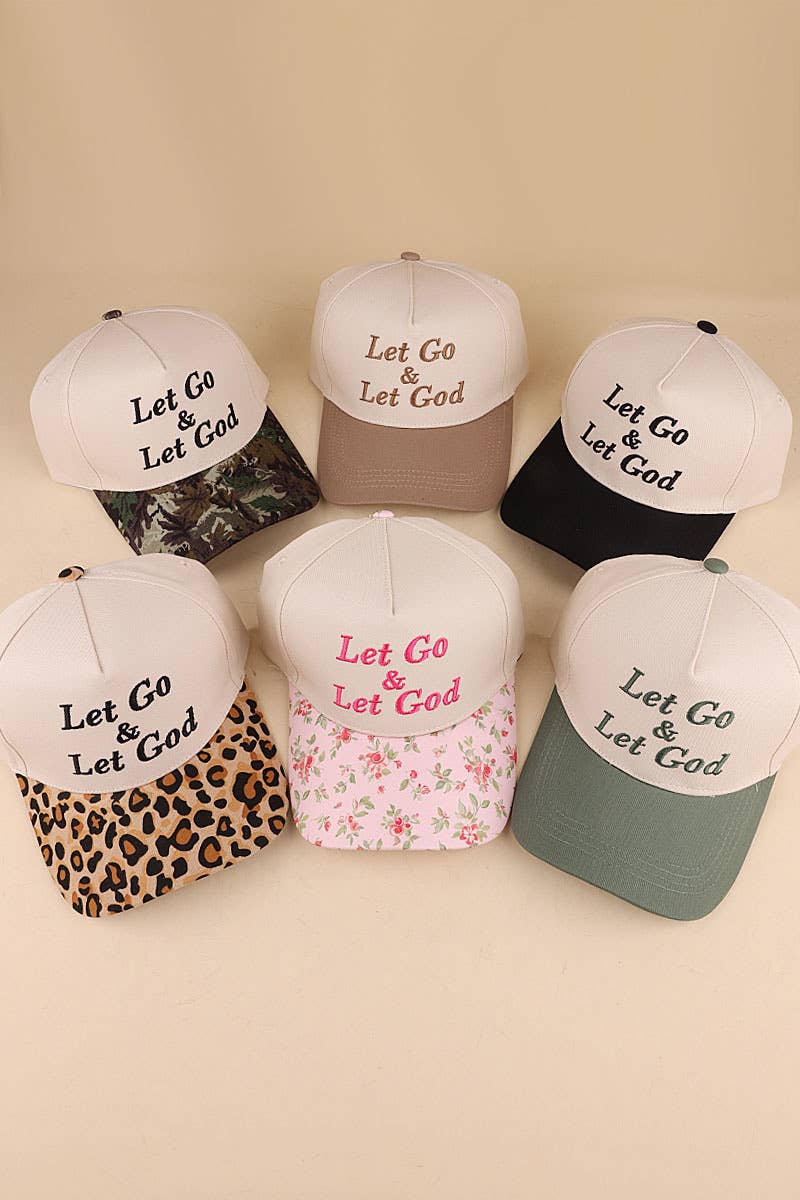 Let Go &amp; Let God Two Tone Cotton Hat