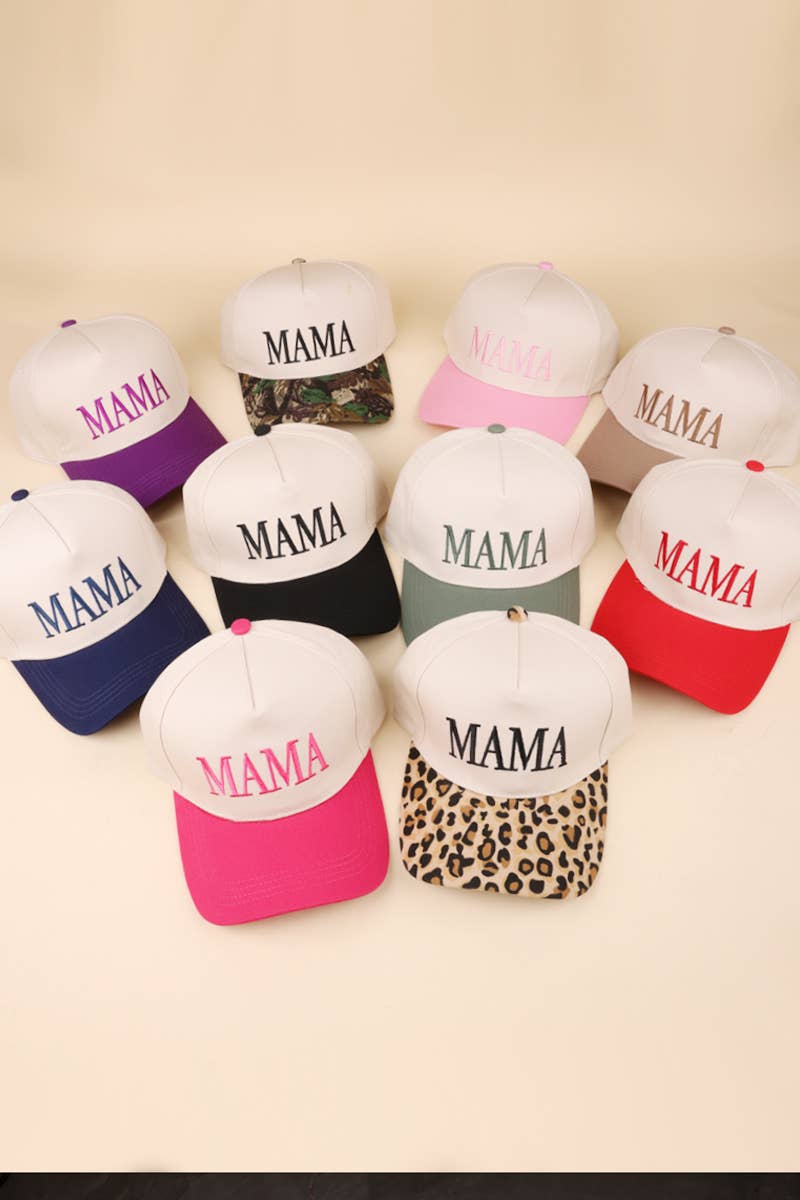 Mama Two Tone Canvas Cotton Cap