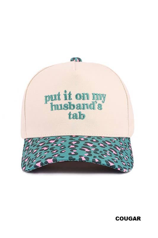 Put It On My Husband's Tab Two-tone Canvas Cotton Cap