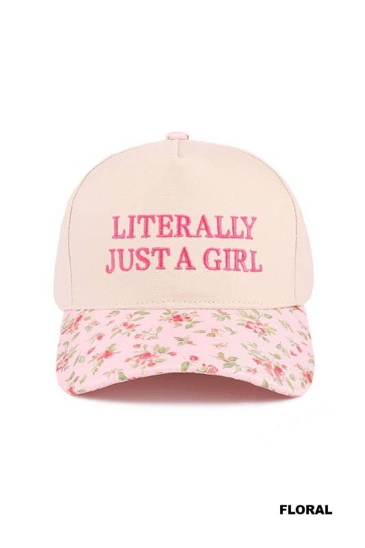 Literally Just A Girl Two Tone Canvas Cotton Cap