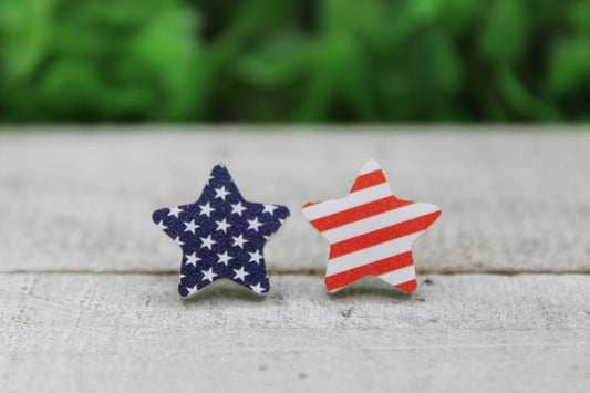 Stars & Stripes Star Stud Earrings