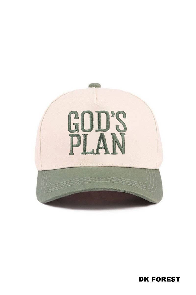 God's Plan Two Tone Cotton Baseball Cap / Hat