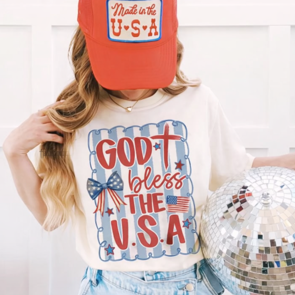 God Bless the USA Tees - Ivory Comfort Colors
