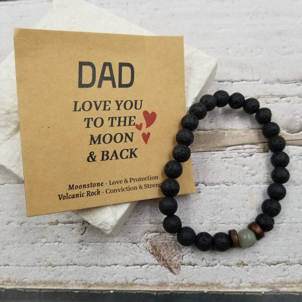 Father's Day Natural Stone Bracelet Gift With Card