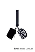 Dual Pouch Wristlet Keychain Wallet