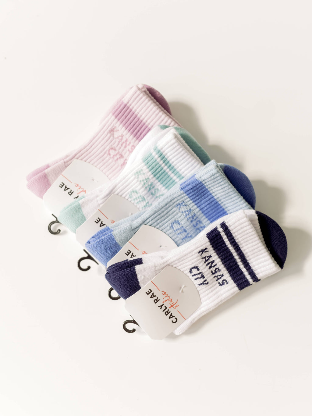 Kansas City Crew Socks - White w/ Navy