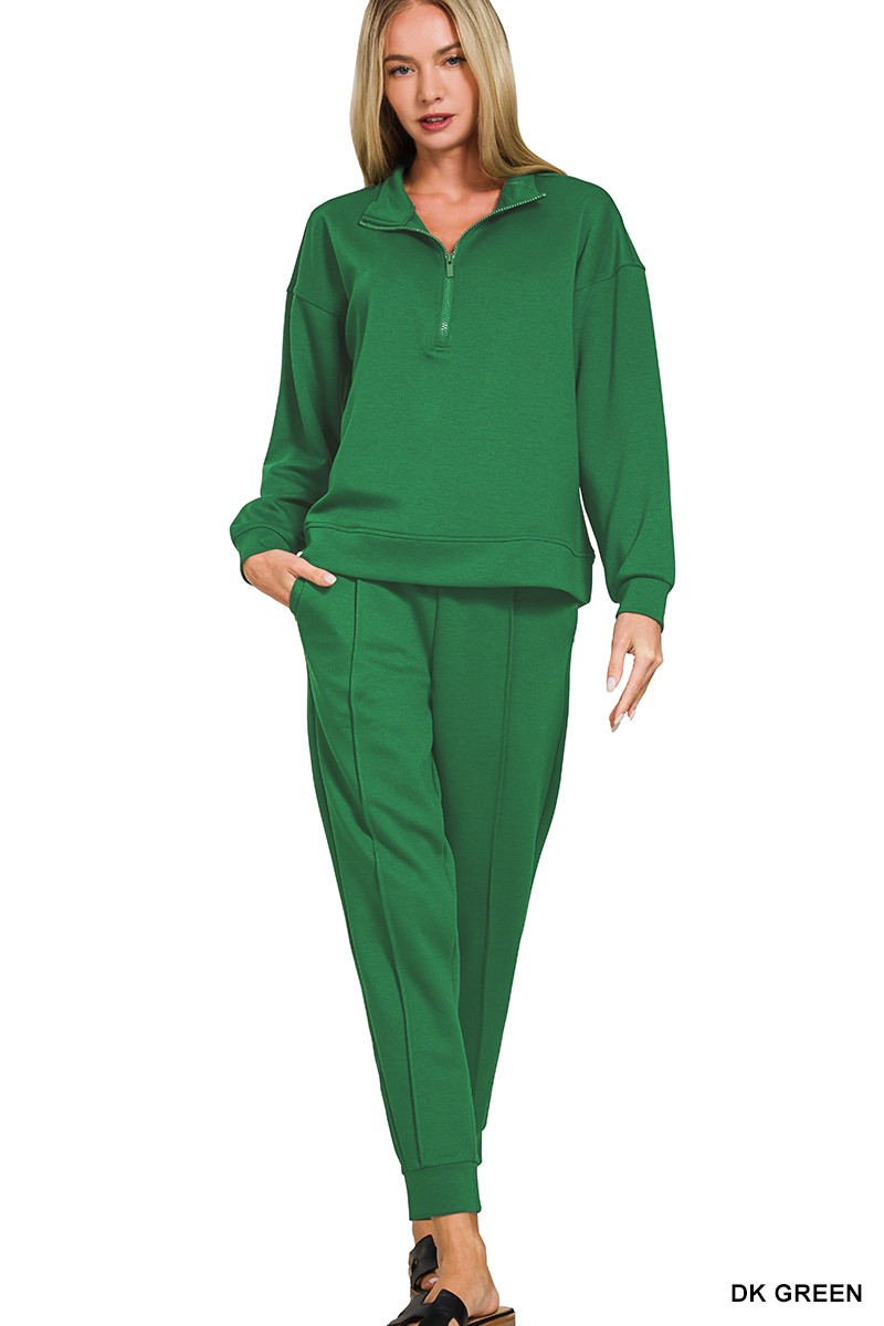 Long Sleeve 1/4 Zip Pullover  & Joggers Lounge Set