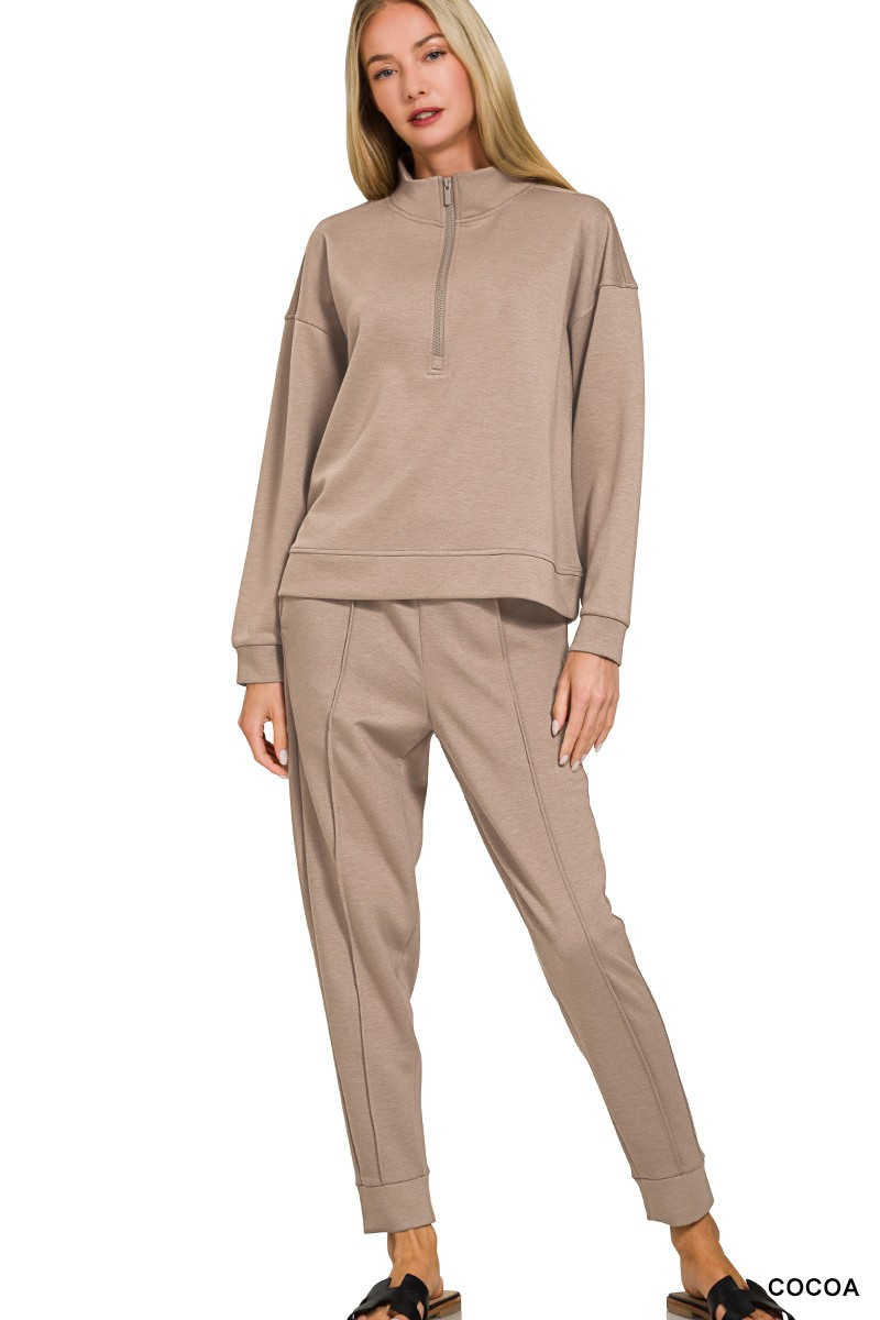 Long Sleeve 1/4 Zip Pullover  & Joggers Lounge Set