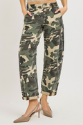 Risen Faded Camo Ankle Barrel Double Roll Up Pants