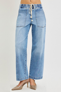 Risen Slouchy Cropped Baggy Jeans