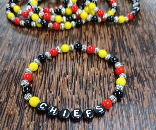 Kansas City Chiefs Beaded Bracelet