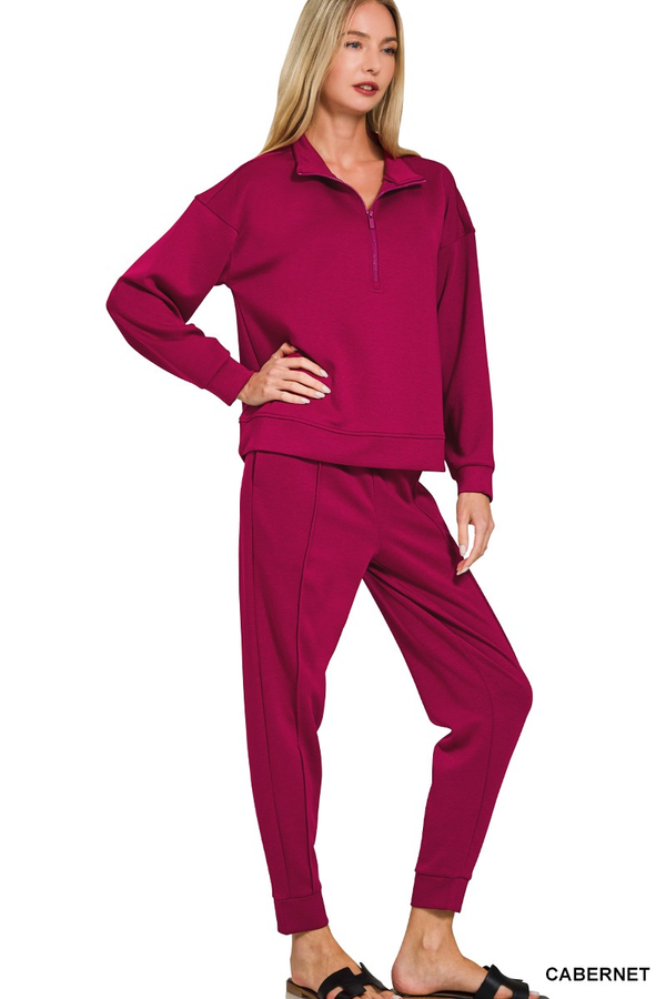 Long Sleeve 1/4 Zip Pullover  & Joggers Lounge Set